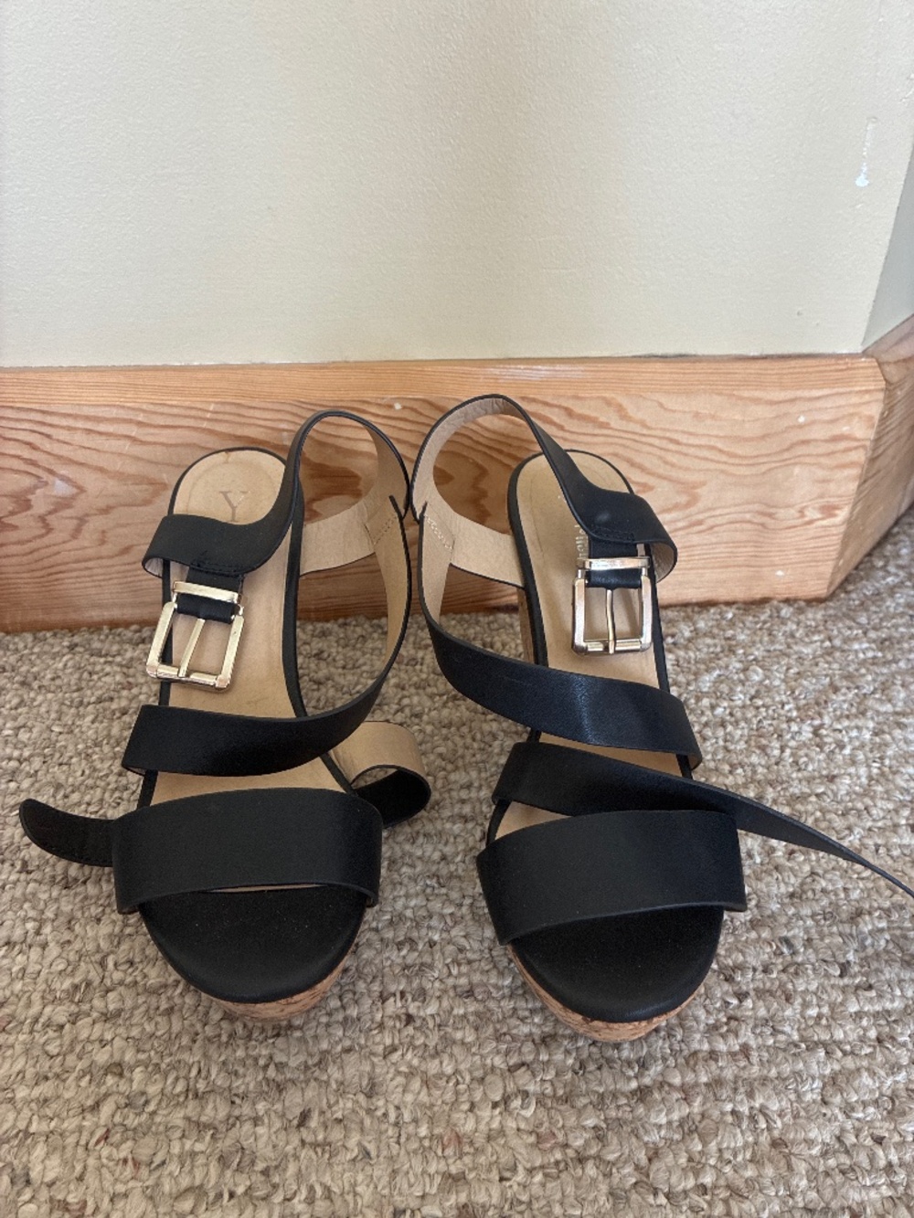 Black wedge sandal